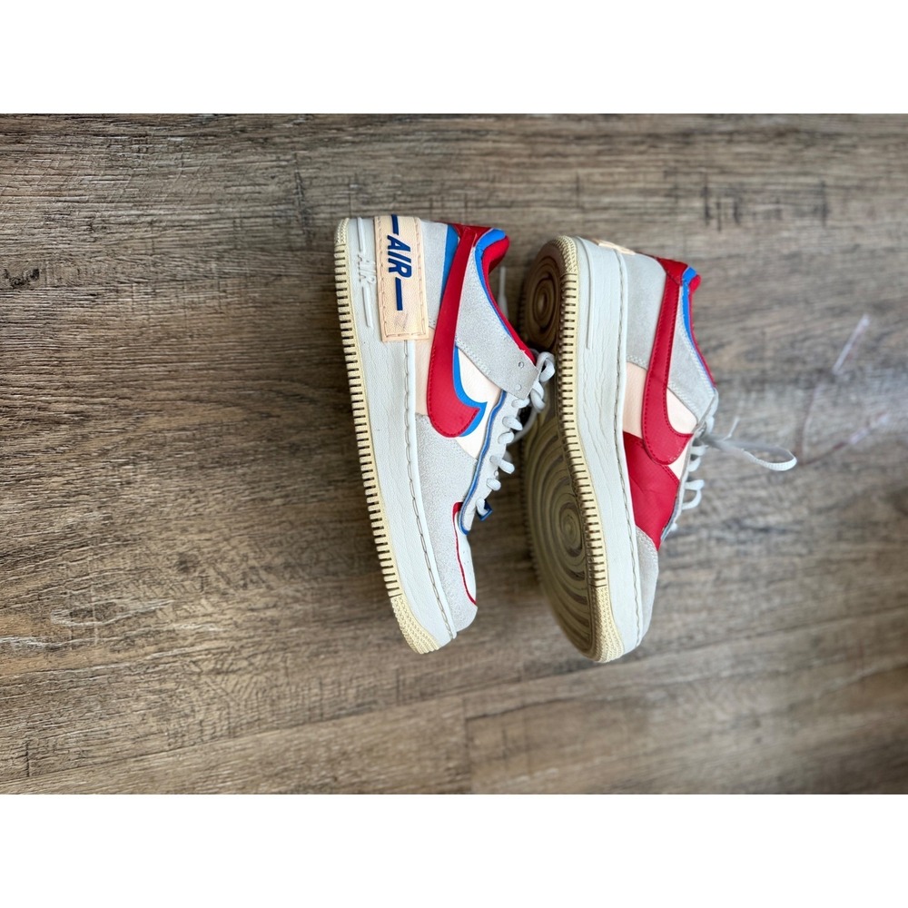 Nike Air‎ Force 1 Shadow SE Red Blue White Sneakers Casual Athletic Shoes